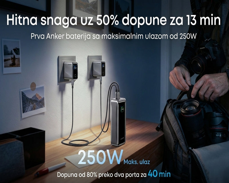 Prime 26250mAh, 300W, Power Bank crni