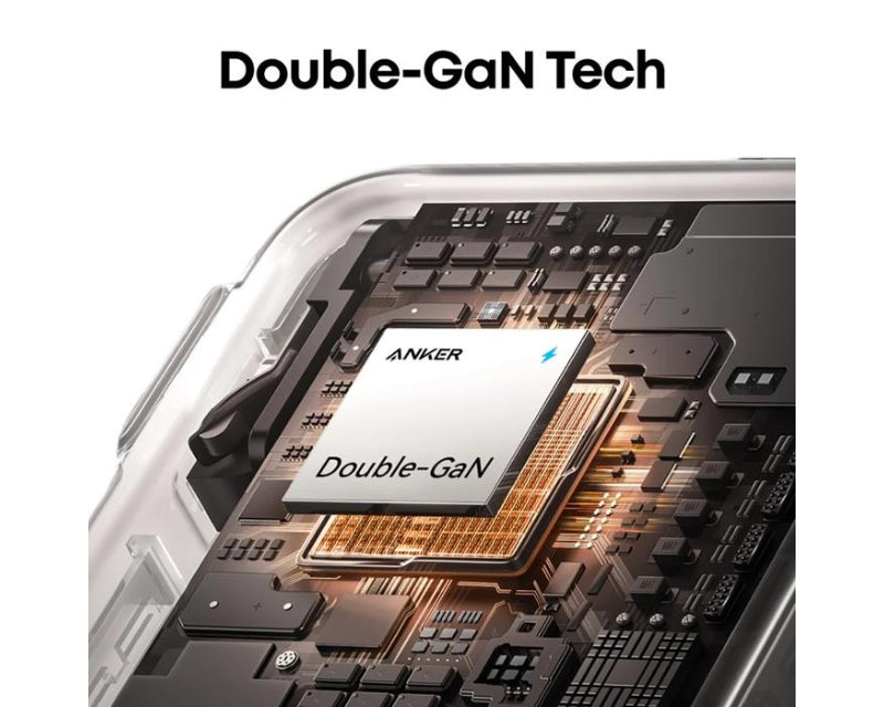 Nano 70W GaN zidni brzi punjač, 3-porta (2x USB-C i 1x USB-A) crni