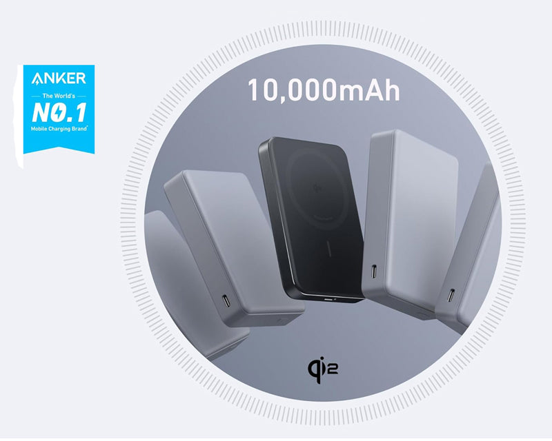 MagGo 10000mAh, 15W, magnetno bežični power bank, crni