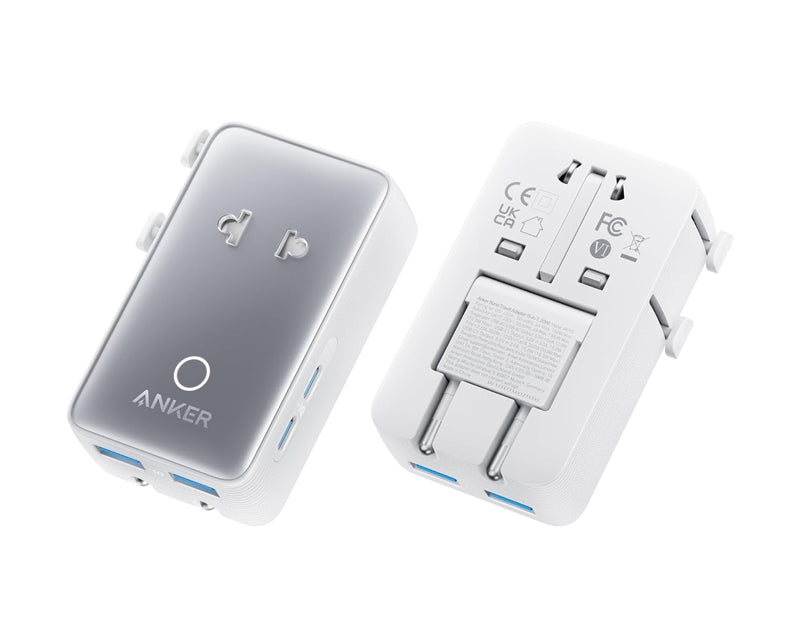 Nano 20W putni zidni punjač 5-portova (2x USB-A, 2x USB-C, utičnica EU na US, UK, AU i EU), beli