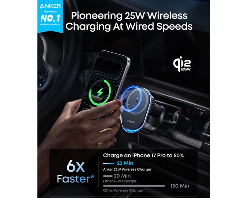 Prime 25W MagGo bežični + auto punjač sa USB-C M/M kablom, crni