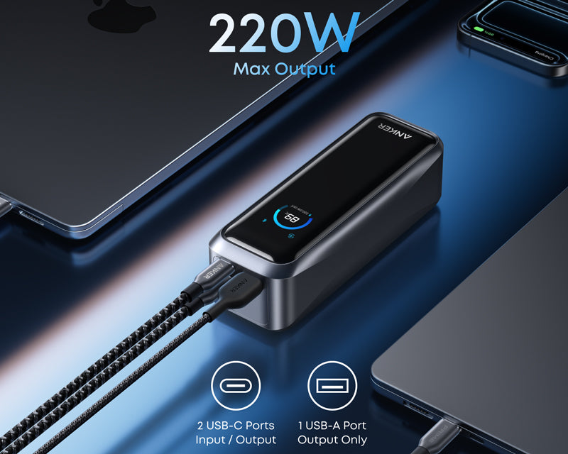 Prime 20000mAh, 220W, Power Bank crni