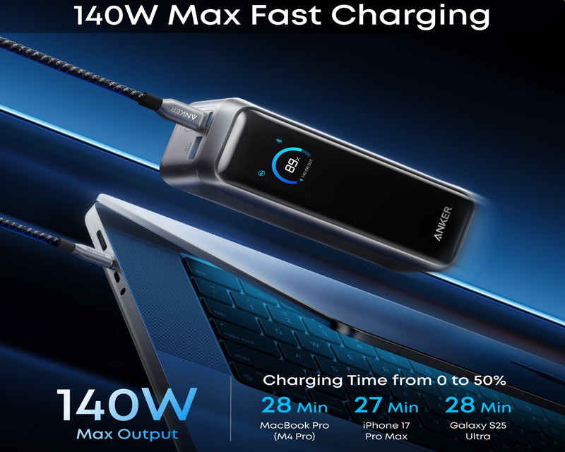 Prime 20000mAh, 220W, Power Bank crni