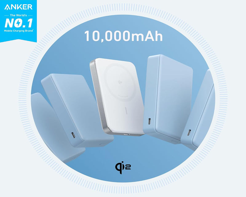 MagGo 10000mAh, 15W, magnetno bežični power bank, beli