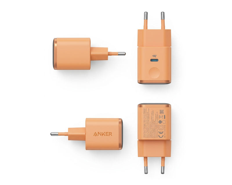 Nano 45W putni zidni punjač sa ekranom, USB-C port, narandžasti