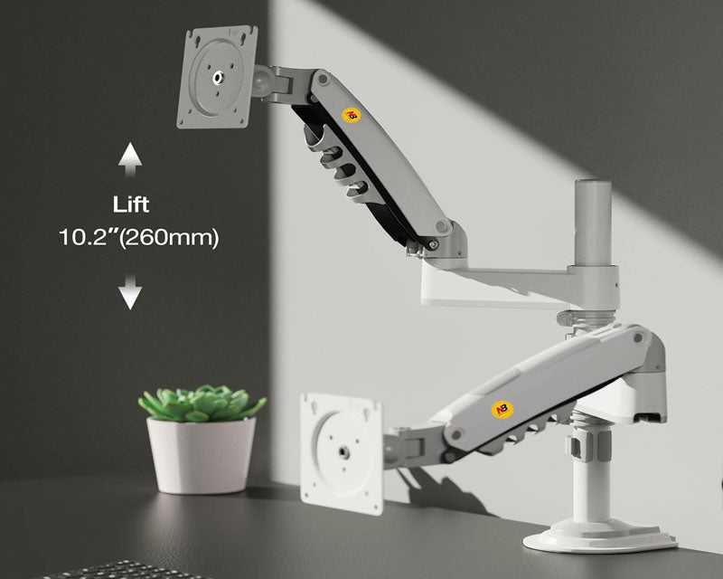 H180 stoni nosač za dva monitora beli 17-27 inča