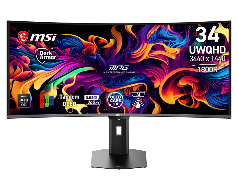 34 inča MPG 341CQR QD-OLED X36 UWQHD 3440x1440 360Hz FreeSync Premium Pro zakrivljeni gaming monitor