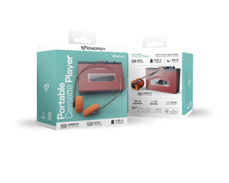 Portable Cassette Player Bluetooth crveno/crni (M50139)