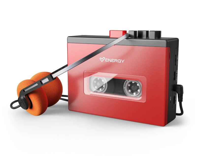 Portable Cassette Player Bluetooth crveno/crni (M50139)