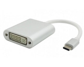 Adapter - konvertor USB 3.1 tip C (M) - DVI (F) srebrni
