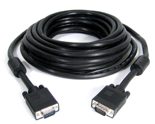 Kabl VGA D-sub M/M 15m HQ feritno jezgro crni