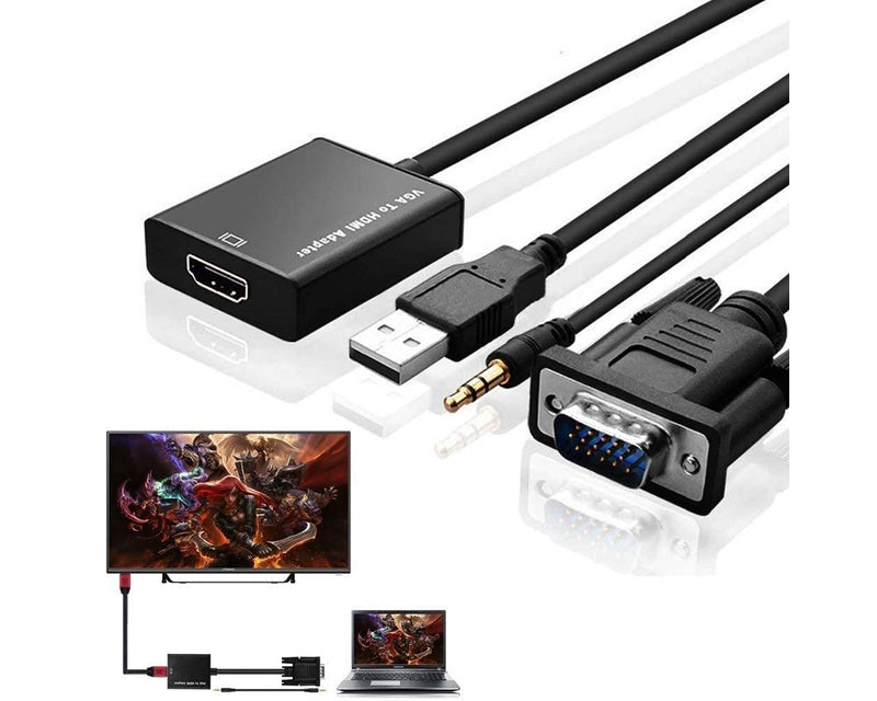 Adapter VGA na HDMI (m/ž) + Audio kabl (m/m) + Micro USB kabl (m/m)