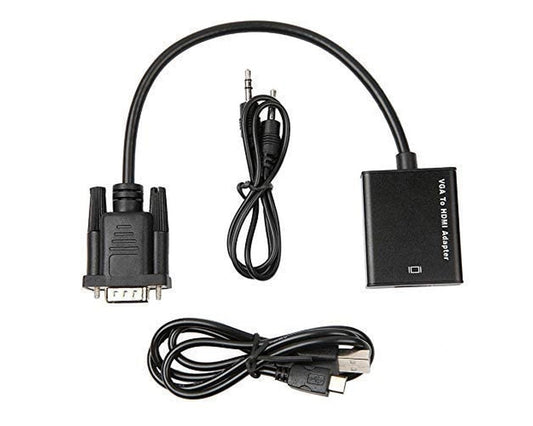 Adapter VGA na HDMI (m/ž) + Audio kabl (m/m) + Micro USB kabl (m/m)