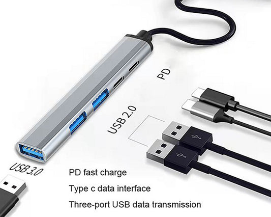 Adapter USB 3.1 tip-C na 3xHUB 3.0+TIP C+ PD
