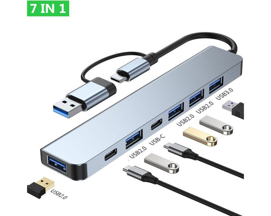 USB 3.0/3.1 tip C - HUB Superbrzi 5-port USB 3.0 + 2x Tip C