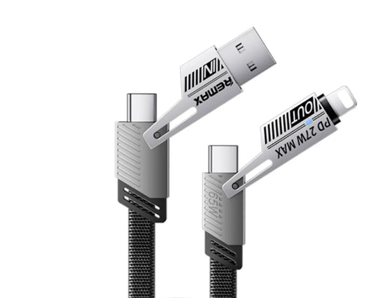 RC-C189  USB A+C na USB C+Lightning 2u2 65W 1m data kabl crni