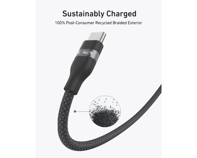 USB tip-C kabl M/M 0.9m, za Super brzo punjenje 240W/480Mbps, pleteni, crni