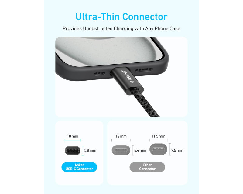 Zolo USB tip-C kabl M/M 1.8m, za Apple, super brzo punjenje 240W/480Mbps, pleteni, crni