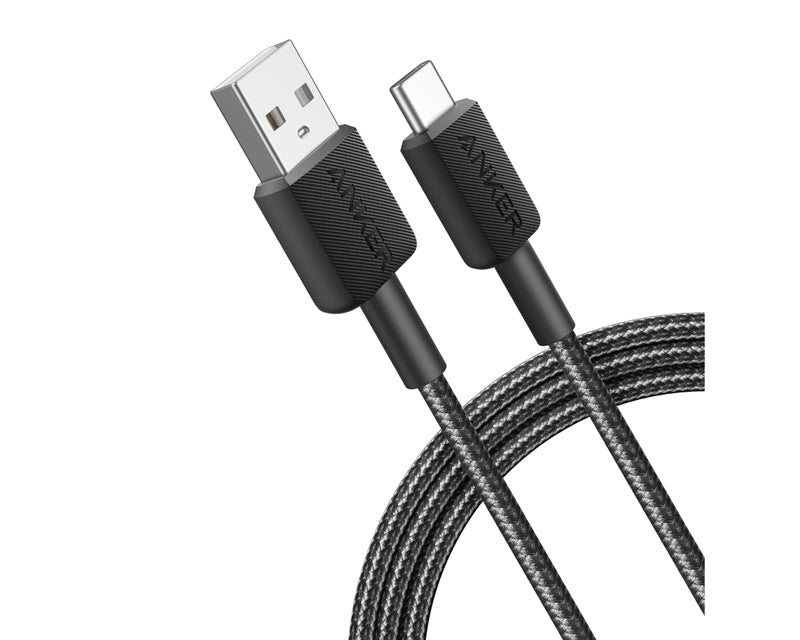 322 USB tip-A na USB tip-C kabl M/M 0.9m, 18W, pleteni, crni