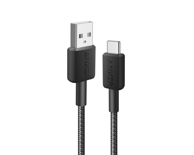 322 USB tip-A na USB tip-C kabl M/M 0.9m, 18W, pleteni, crni