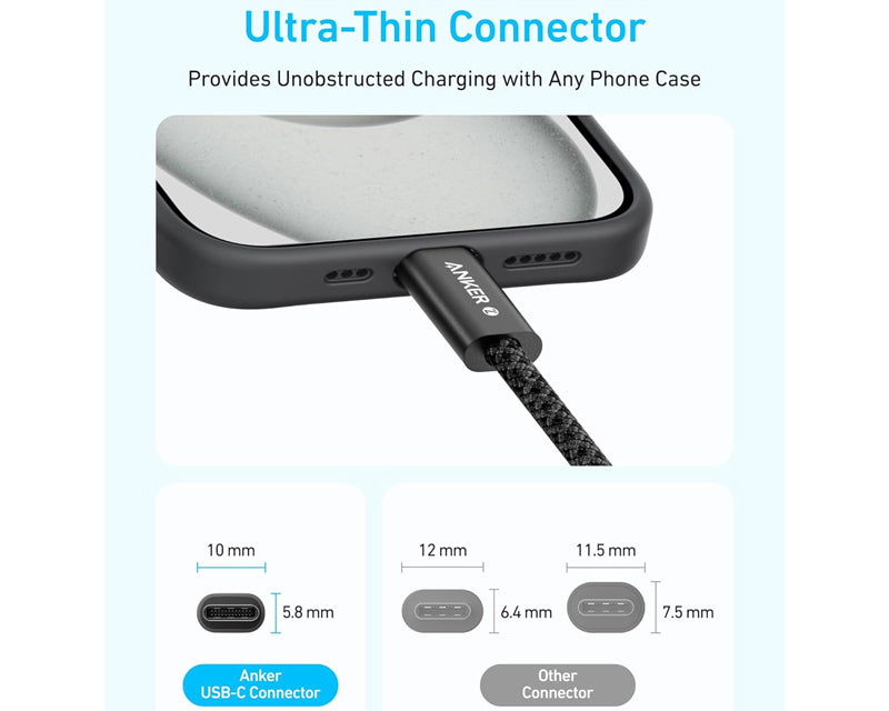 Zolo USB tip-C kabl M/M 1m,  za Apple, super brzo punjenje 240W/480Mbps, pleteni, crni