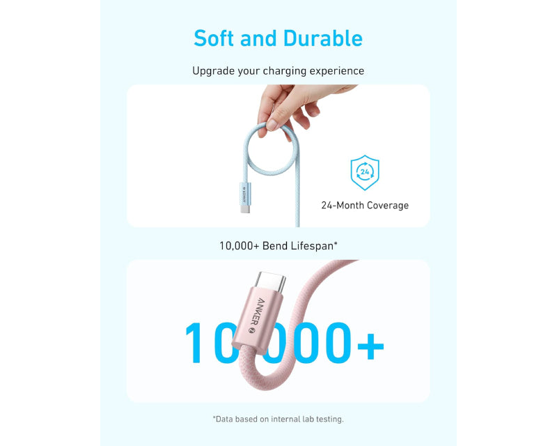 Zolo USB tip-C kabl M/M 1m,  za Apple, super brzo punjenje 240W/480Mbps, pleteni, crni