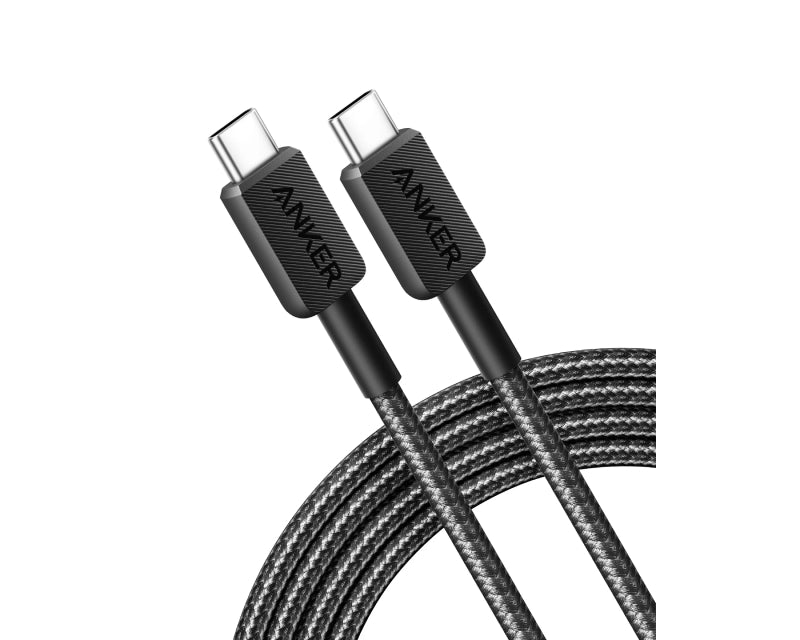 322 USB tip-C na USB tip-C kabl M/M 1.8m, 60W, pleteni, crni