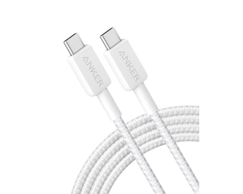 322 USB tip-C na USB tip-C kabl M/M 1.8m, 60W, pleteni, beli