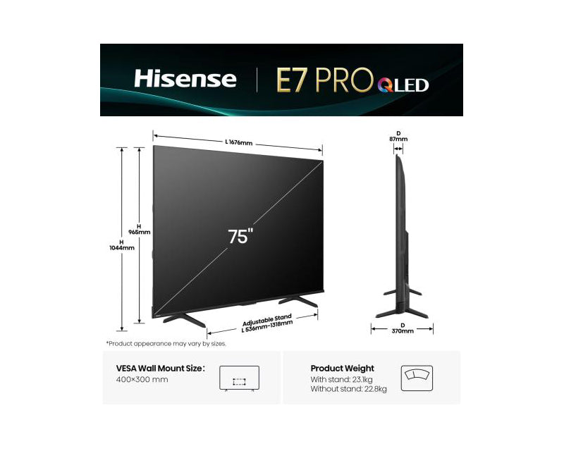 75 inča 75E7Q PRO QLED 4K UHD Smart TV - outlet