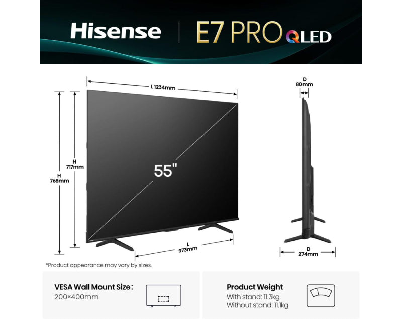 55 inča 55E7Q PRO QLED 4K UHD Smart TV outlet
