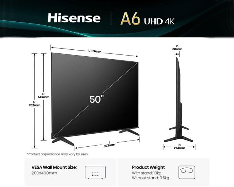 50 inča 50A6Q 4K UHD Smart TV outlet