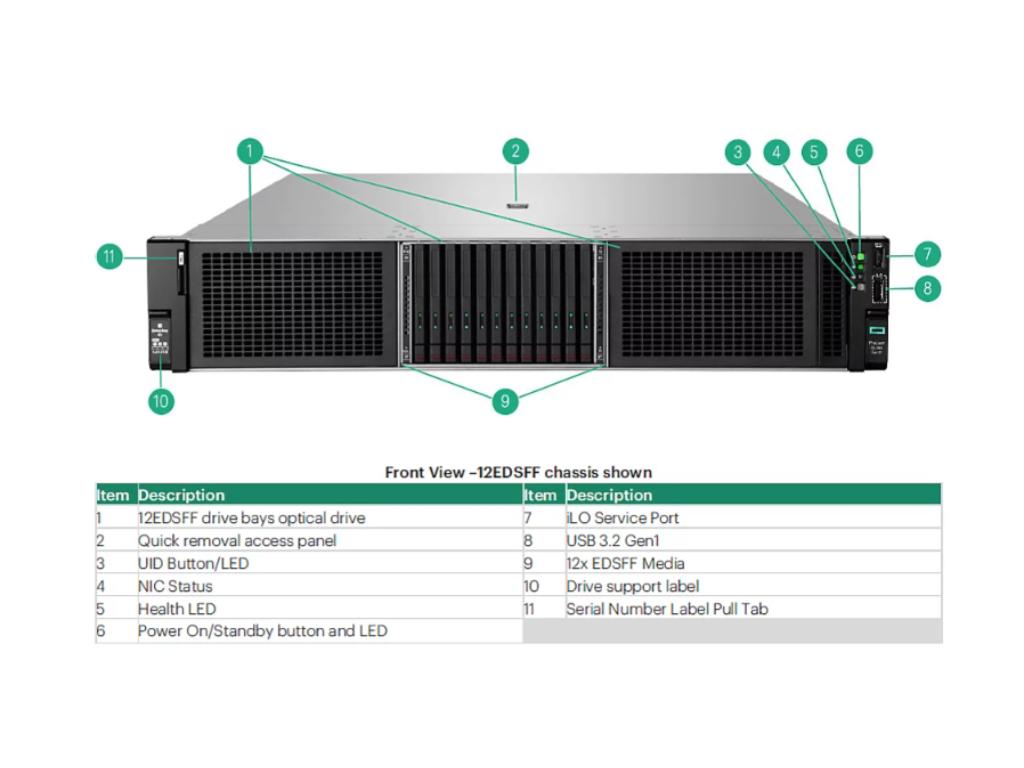 HPE DL380 Gen11 24C 4516Y+ 2.2GHz  64GB 24SFF MR408i-o 4x1Gb 2x 480GB SSD 2x1000W  2U Rack 3Y