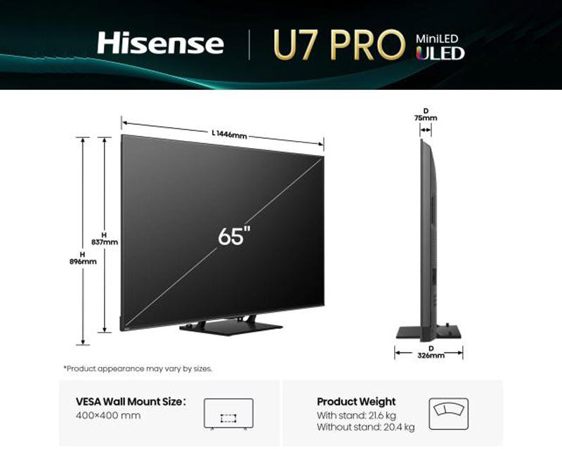 65 inča 65U7Q PRO ULED Mini-LED 4K UHD Smart TV