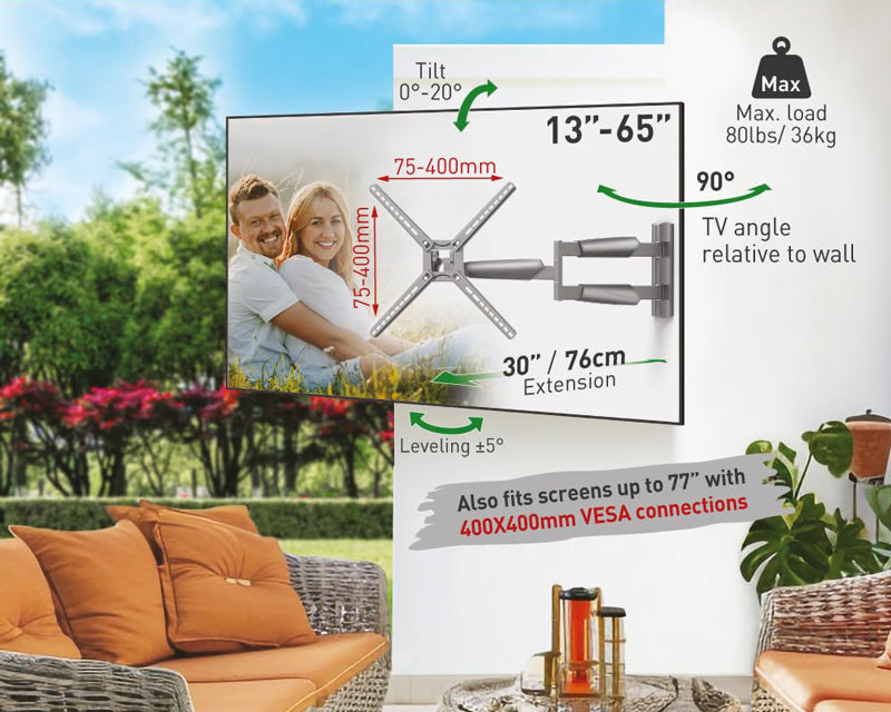 BM343XLOD LCD TV zglobni zidni nosač do 65 inča sivi