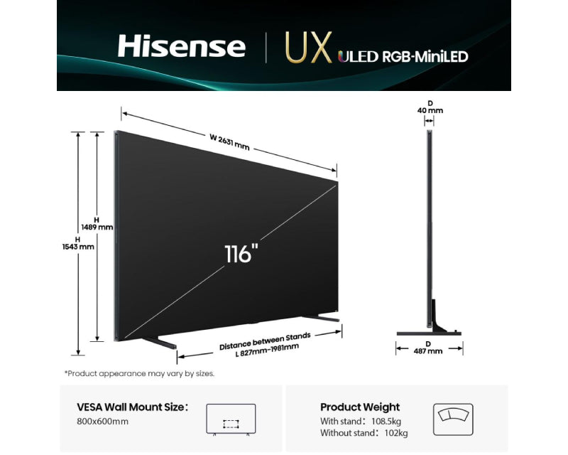 116 inča 116UXQ Mini-LED 4K UHD Smart TV