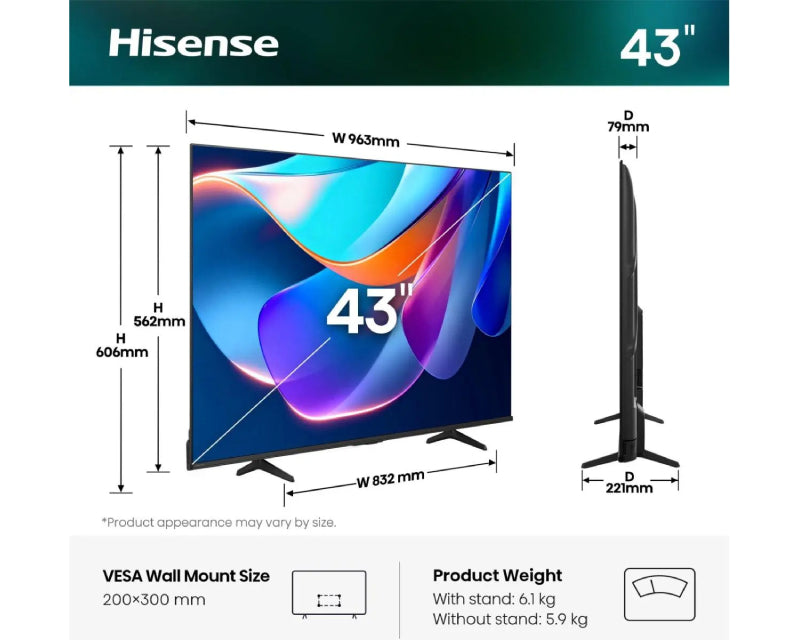 43 inča 43A6S LED 4K Ultra HD Smart TV