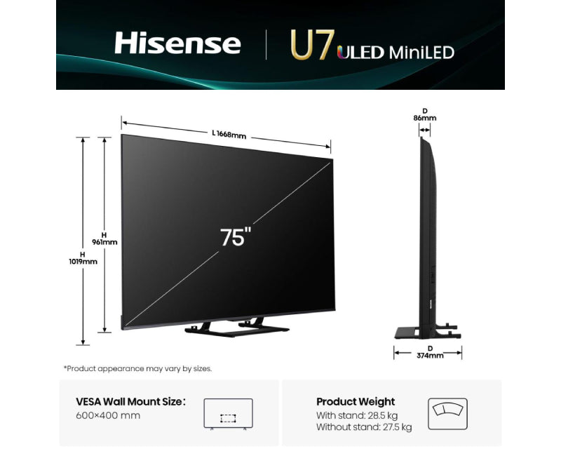 75 inča 75U7Q ULED Mini-LED 4K UHD Smart TV