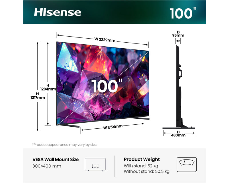 100 inča 100E7S PRO Hi-QLED 4K UHD Smart TV