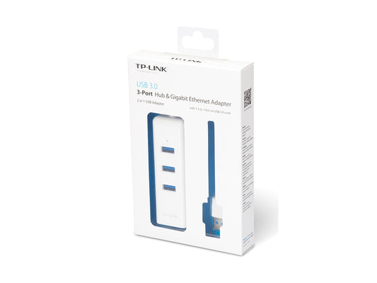 Adapter TP-LINK UE330 USB 3.0 to RJ-45 Gigabit Ethernet Network/1x LAN/3x USB 3.0 Hub