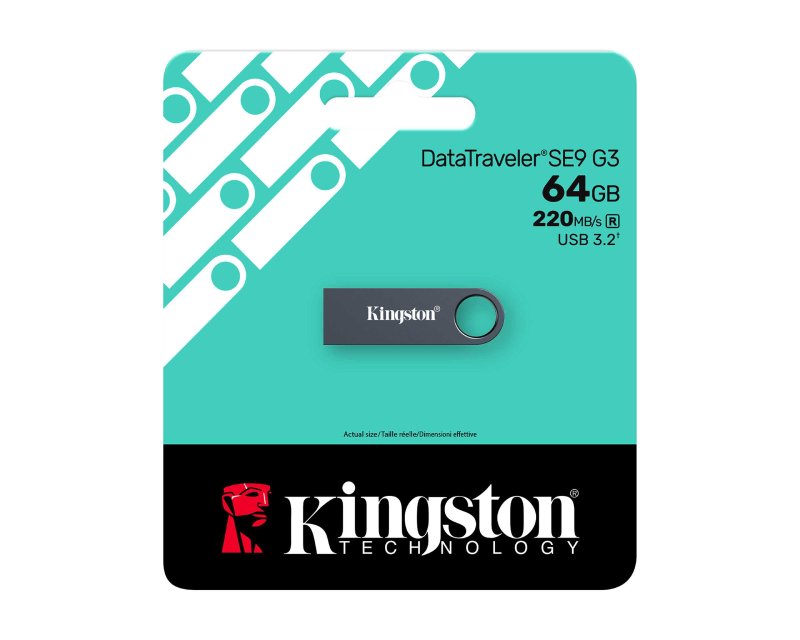 64GB DataTraveler SE9 G3 USB 3.2 Gen1 KE-U2X64-1AC