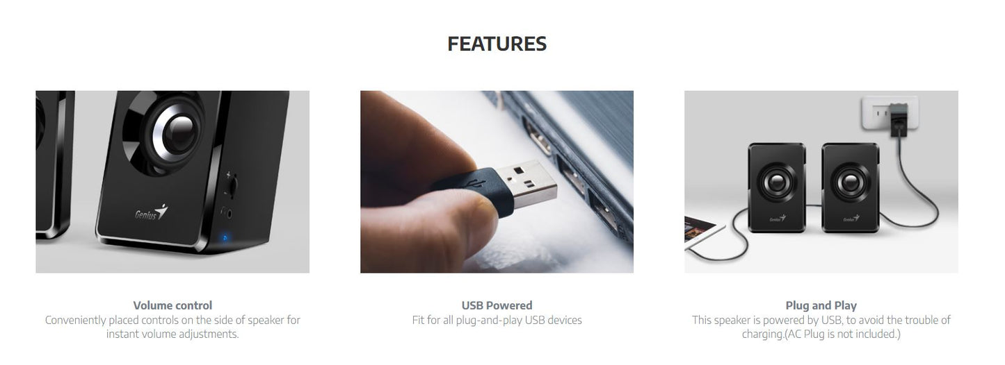 SP-U125 USB crni zvučnici